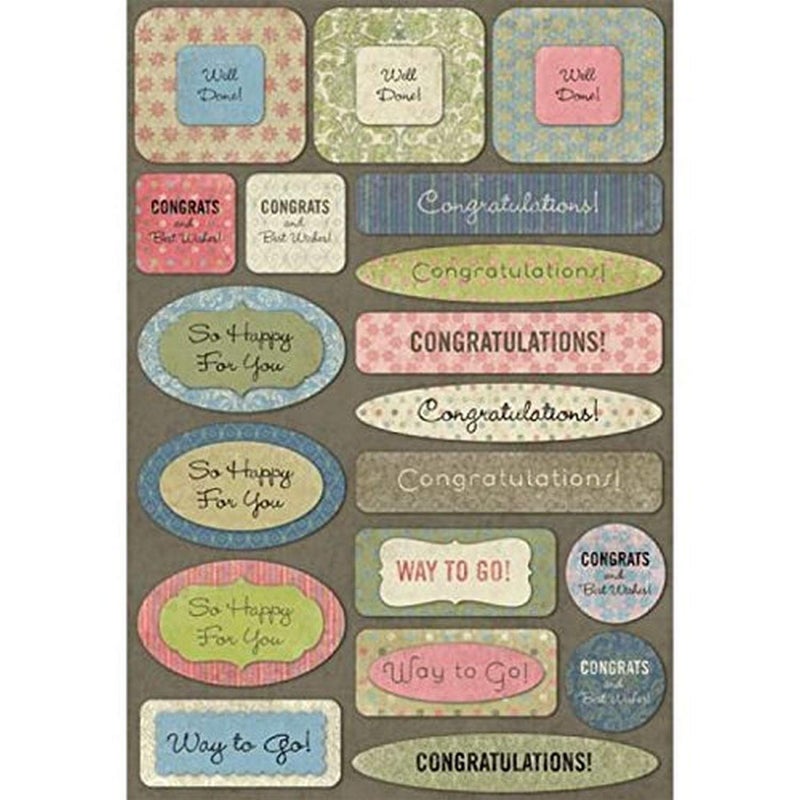 Karen Foster 5-1/2 Inch by 9 Inch Cardstock Stickers, Congratulations